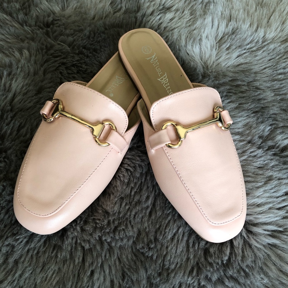 Best Sellers✨Blush Mules with Gold Horsebit - Picture 3 of 8